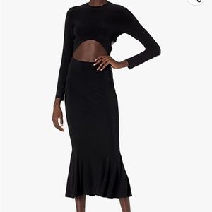 Norma Kamali Women's Long Sleeve Aztec Fishtail Dress to Midcalf